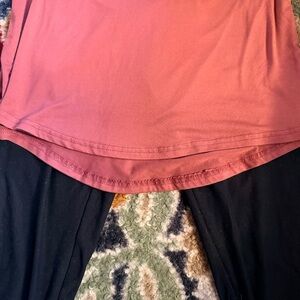 Maroon Top and Black Legging Outfits